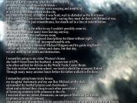 A first person narrative poem, written over a sky of blackened clouds and smoke. Text of the poem can be read at https://link.medium.com/ZD206b4aT9 