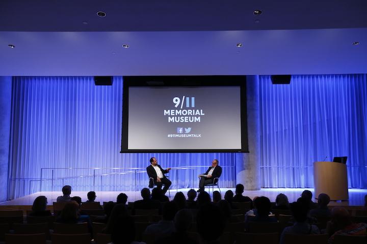 Clifford Chanin and Bernard Haykel speak onstage during a public program at the Museum’s Auditorium.